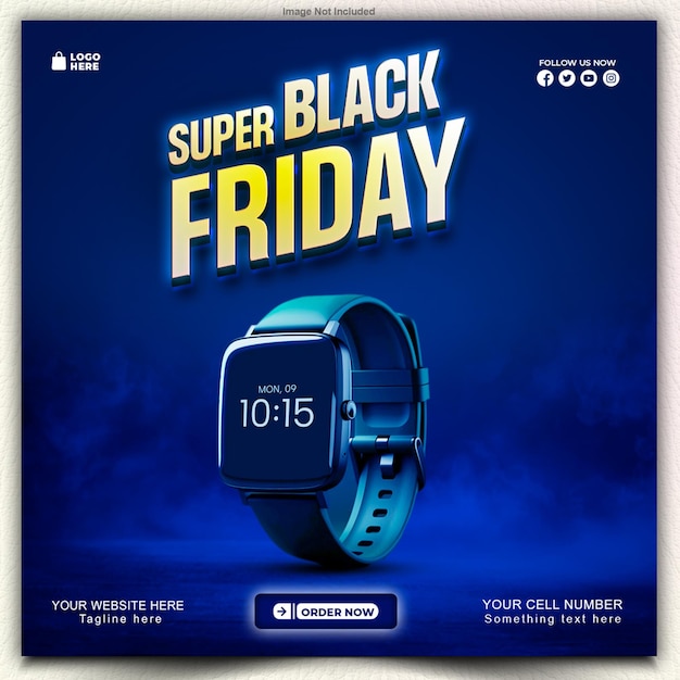 watch promotion social media poster design