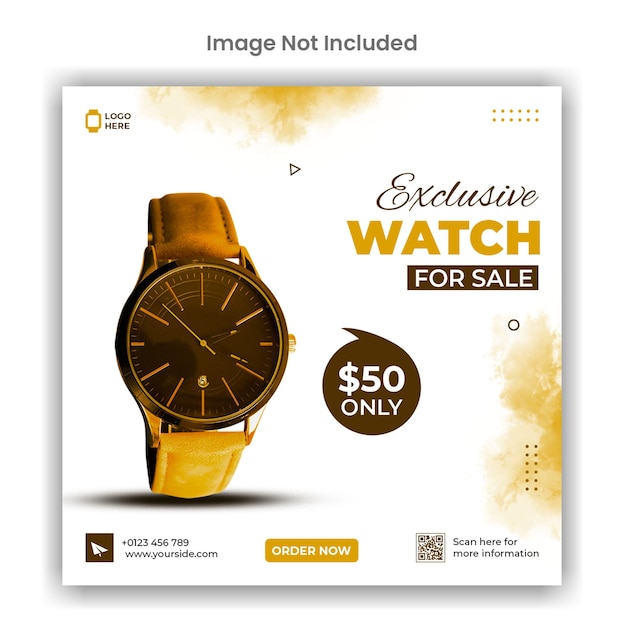 Watch sale social media or instagram post template design