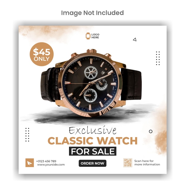 Watch sale social media or instagram post template design