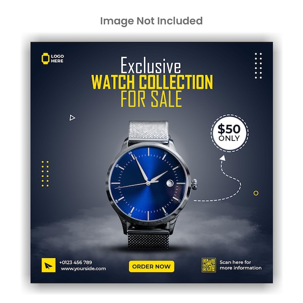 Watch sale social media or instagram post template design