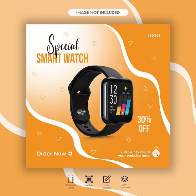 Watch sale social media product promotional banner post and web banner design template premium psd