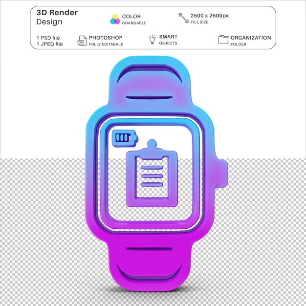 Watch Symbol 3D Modeling PSD