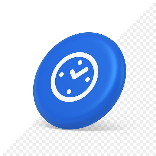 Guarda la scadenza del pulsante di controllo del tempo sveglia controllo web app design icona realistica isometrica 3d
