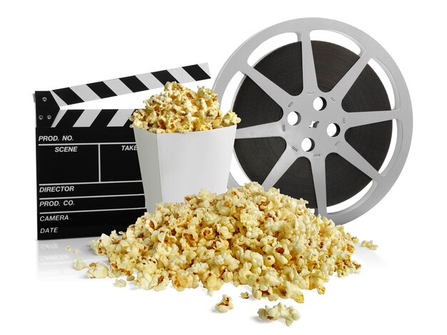 Guardare un film con uno sfondo trasparente di popcorn