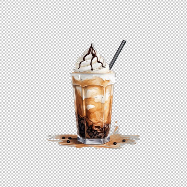 PSD Логотип watecolor affogato изолированный фон