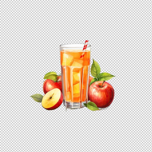 PSD watecolor logo apple juice isolated background