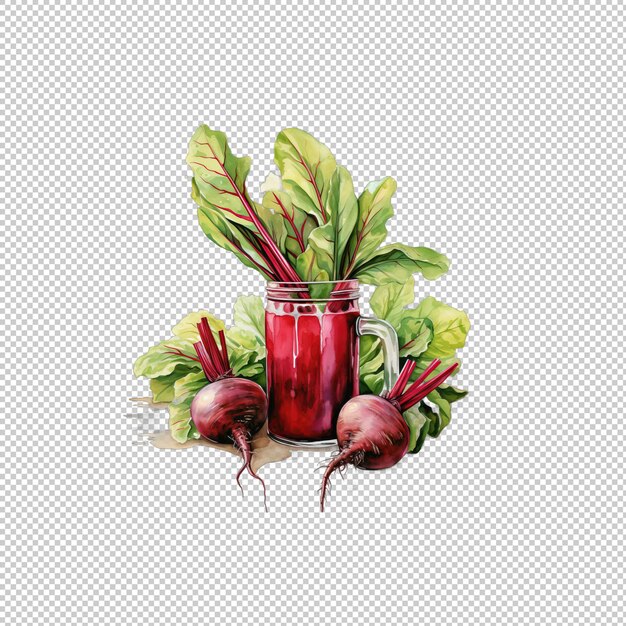 PSD watecolor logo beet juice isolated background