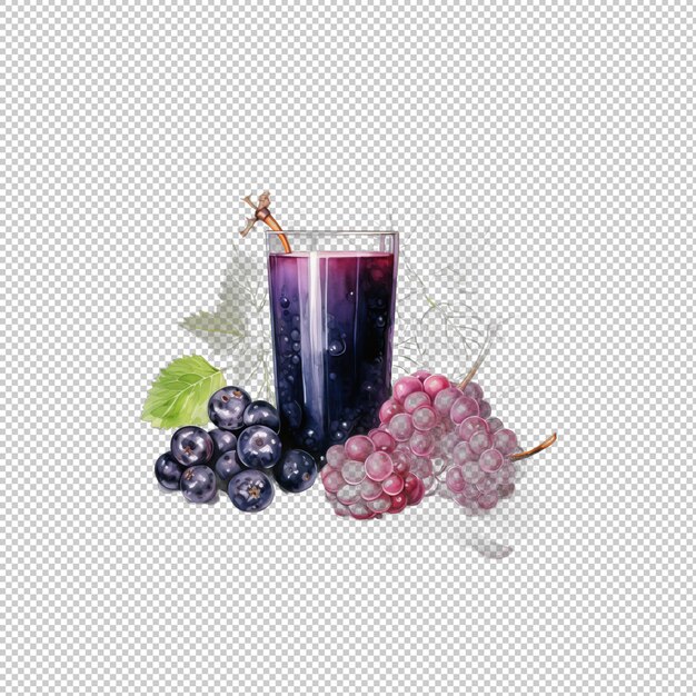 PSD watecolor logo blackcurrant juice isolated bac