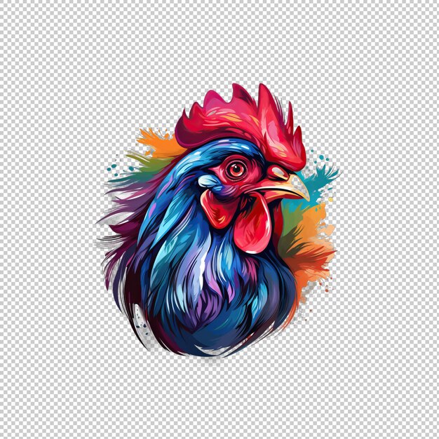 PSD watecolor logo chicken isolated background iso