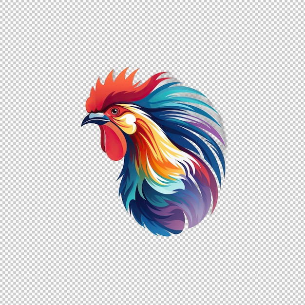 PSD logo watecolor pollo isolato sullo sfondo iso