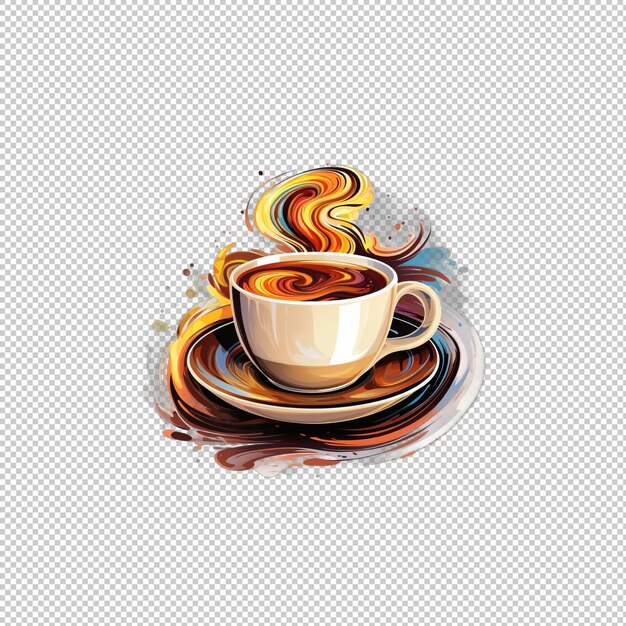 PSD watecolor logo coffee isolated background isol