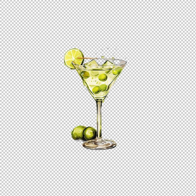 PSD watecolor logo dirty martini isolated backgrou