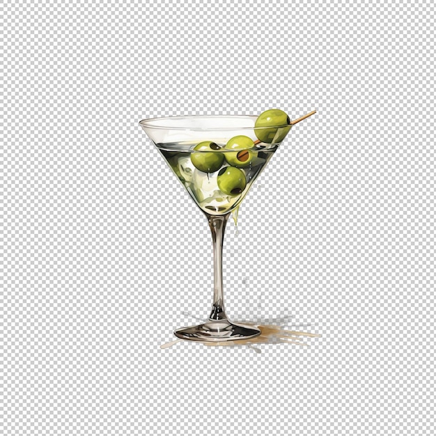 PSD watecolor logo dirty martini isolated backgrou