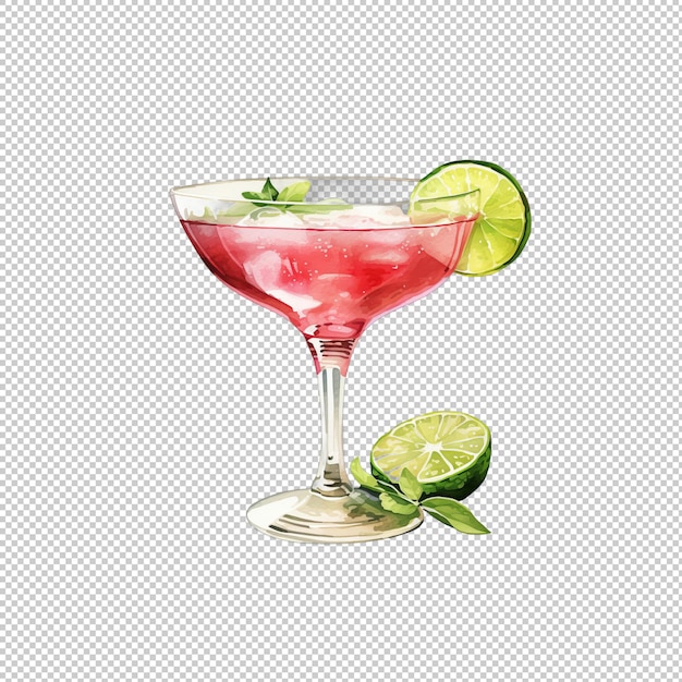 PSD watecolor logo hemingway daiquiri isolated bac