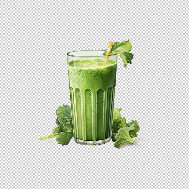 PSD watecolor logo kale juice isolated background