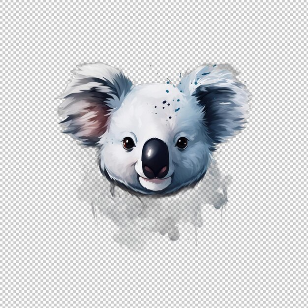 PSD watecolor logo koala isolated background isola