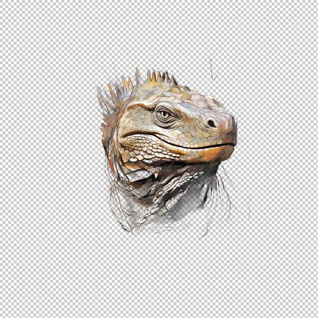 PSD watecolor logo komodo dragon isolated backgrou