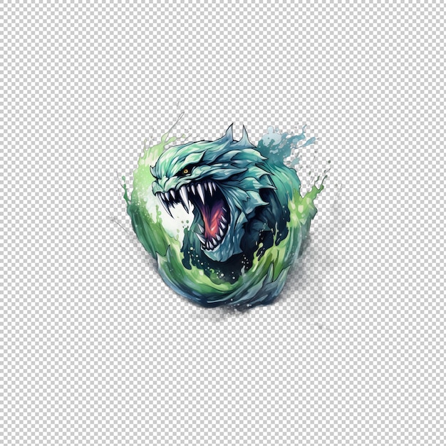 PSD watecolor logo monster energy isolated backgro