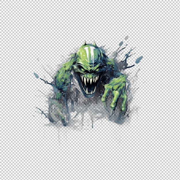 Watecolor logo monster energy isolated backgro