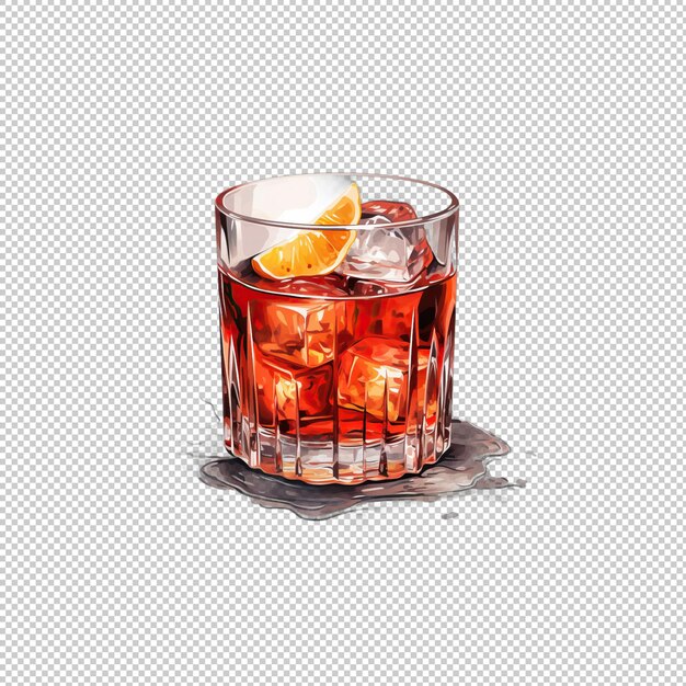 PSD watecolor logo negroni isolated background iso