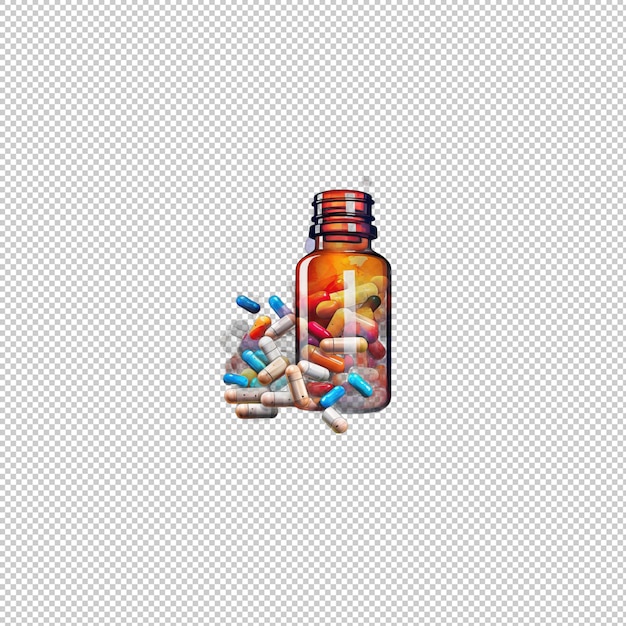 PSD watecolor logo painkiller isolated background