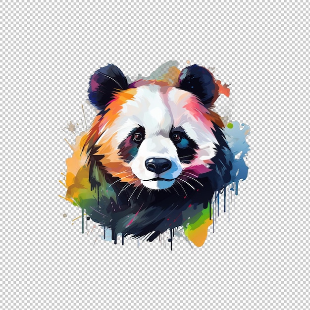 PSD logo watecolor panda isolato sullo sfondo isolato