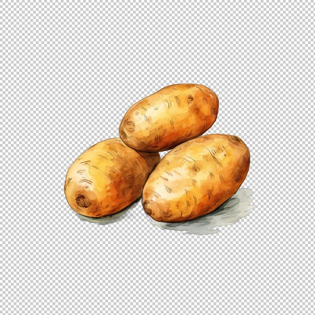 PSD watecolor logo potato isolated background isol