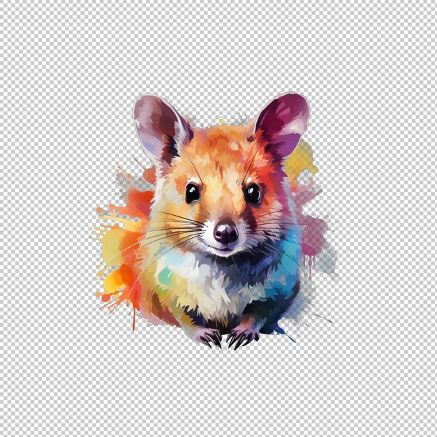 Watecolor logo quoll isolated background isola