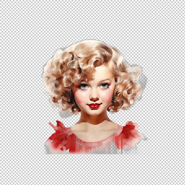 Logo watecolor shirley temple sullo sfondo isolato