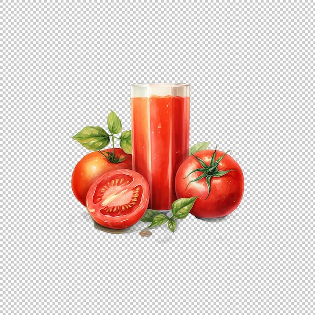 Watecolor logo Tomato Juice isolated backgroun