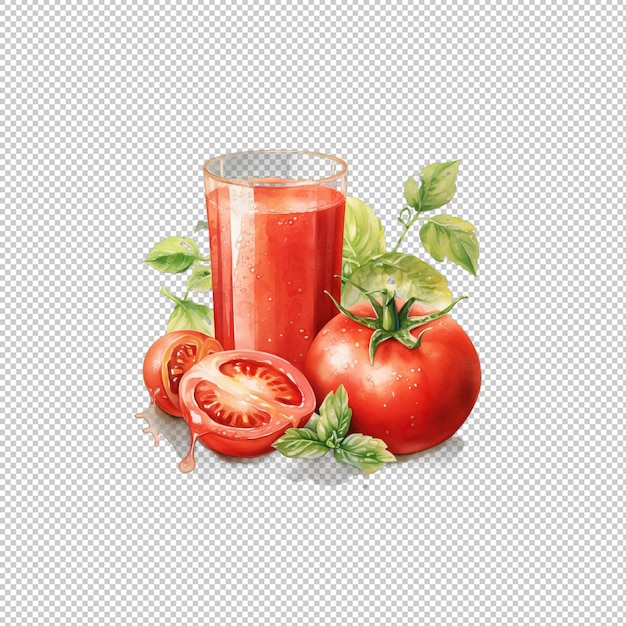 PSD watecolor logo tomato juice isolated backgroun