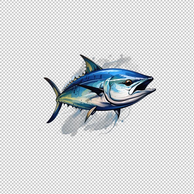 PSD watecolor logo tuna isolated background isolat