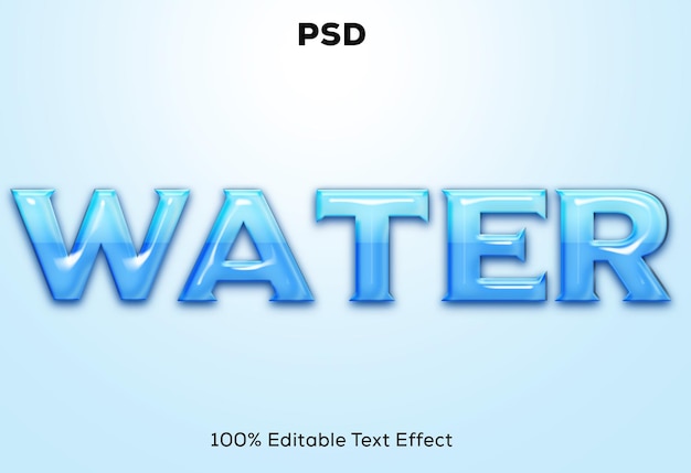 Water 3D Editable PSD Text Effect