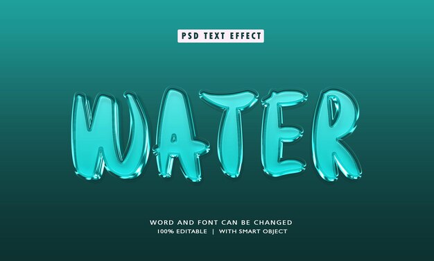 Water 3D Editable text effect