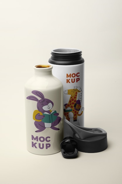 PSD water bottle mockup for children