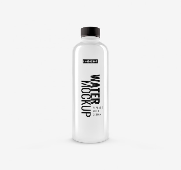 Water bottle mockup minimal realistic