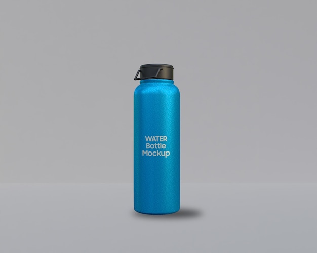 PSD mockup di bottiglia d'acqua ancora inossidabile