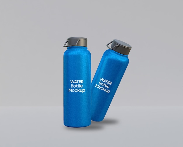 PSD mockup di bottiglia d'acqua ancora inossidabile