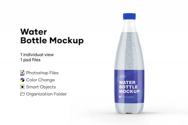 水のボトルのモックアップ