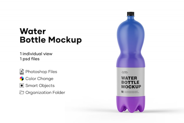 Mockup di bottiglia d'acqua