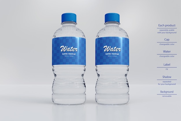 Mockup bottiglia d'acqua