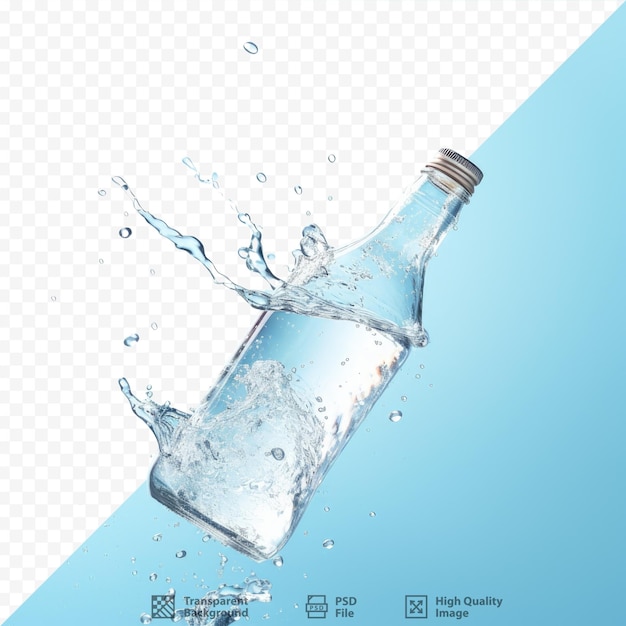 PSD water bottle with splashing