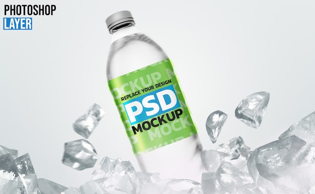 Water bottles 3d rendering mockup