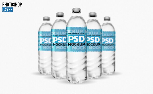 Modello della rappresentazione delle bottiglie di acqua 3d