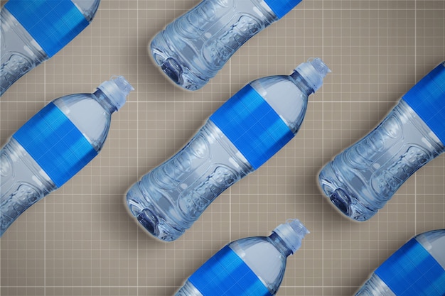 PSD mockup di bottiglie d'acqua