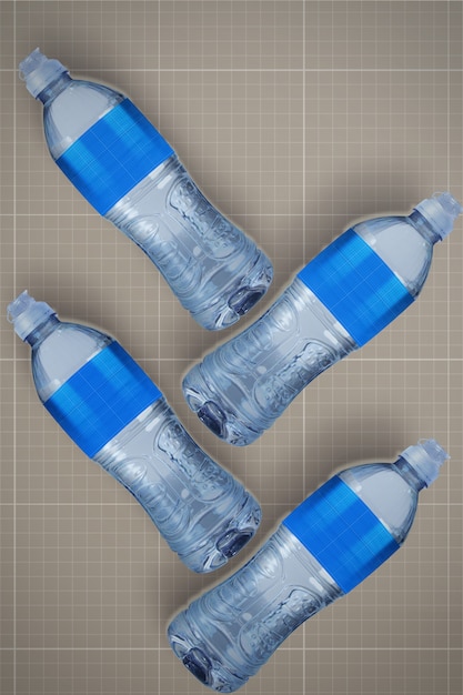 Water bottles mockup