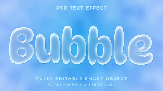 Редактируемый текстовый эффект в графическом стиле с водяным пузырем