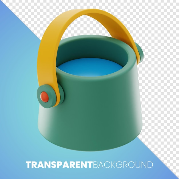 water bucket premium user interface design icon 3d rendering on isolated background
