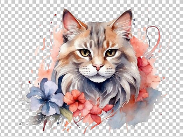 PSD water color animal collection art cat