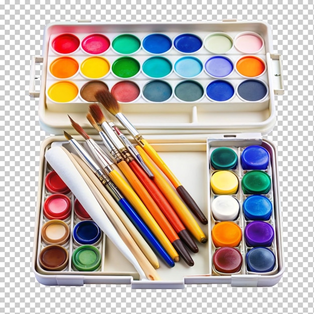 PSD water color tool kit on transparent background